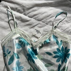 Morgan Taylor Floral Mini Dress - Teal and White